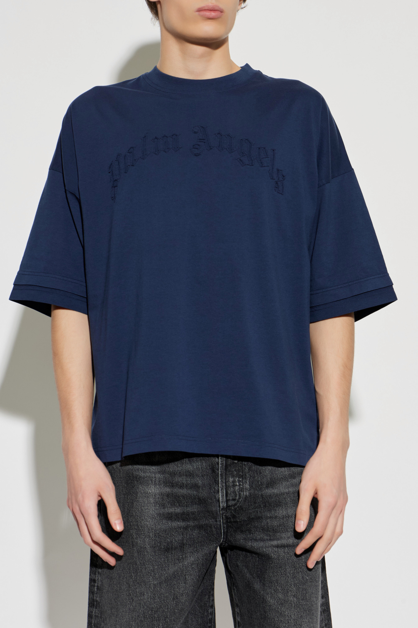 Palm Angels T-shirt with embroidered logo | Men's | Vitkac